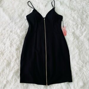 Haute Monde Black Sheath Mini Dress with Spaghetti Straps